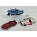 3 vintage Captain Scarlet diecast vehicles by Dinky, in playworn condition. No. 103 Spectrum