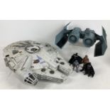 A collection of 2000's Hasbro Lucas Film, Star Wars vehicles, figures and accessories. To include: