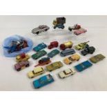 A collection of vintage diecast Matchbox/Lesney and other diecast vehicles, all in playworn