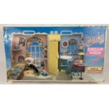 A boxed Sindy Dream Room folding playset with accessories, by Hasbro, in play worn condition.