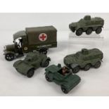 A collection of 5 diecast military vehicles by Dinky and Corgi. To include 2 x Armoured Personnel