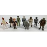 A collection of 9 vintage 1980's Star Wars action figures. Comprising: Teebo, Zuckass, Klaatu,