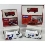 4 boxed diecast vehicles by Corgi. Limited edition #07401 Royal Mail Land Rover Closed, #05901 Royal