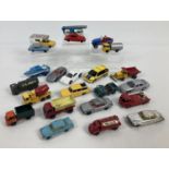 A collection of vintage mixed diecast vehicles by Matchbox, Husky and Budgie Models in playworn