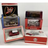 5 boxed diecast vehicles. Comprising: Ertl '40 Woody Station Wagon, Atlas Editions Bedford RLHZ "