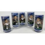 5 sealed blister packed early 2000's Tottenham Hotspur footballer 'Bobble Dobbles' figurines.