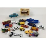 A collection of mixed vintage diecast cars and vehicles to include examples by Corgi, Dinky,