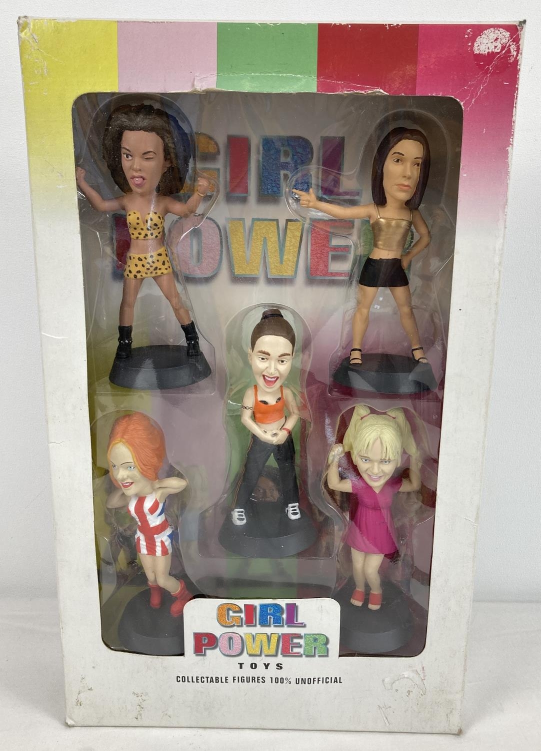 A boxed set of 1997 Girl Power Toys, 14cm figurines of The Spice Girls.