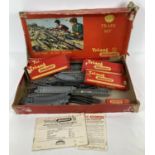 A vintage Tri-ang RDX Train Set box containing a quantity of OO gauge track and points.