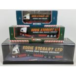 3 boxed Corgi diecast models of Eddie Stobart HGV vehicles. #75403 Leyland DAF Curtainside in