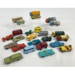 A collection of 25 vintage Matchbox/Lesney and Husky diecast vehicles, in playworn condition. To