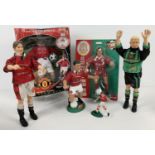 A collection of 1990's footballer poseable dolls and figurines. To include: boxed 2000 Hasbro