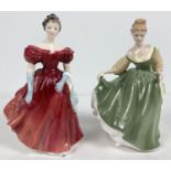 2 boxed Royal Doulton ceramic figurines. Winsome HN2220 Rd No. 14/59 together with Fair Lady HN2193,