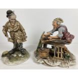 2 large CapodiMonte Italian porcelain figures complete with certificates. 'My Lord', sculpted by