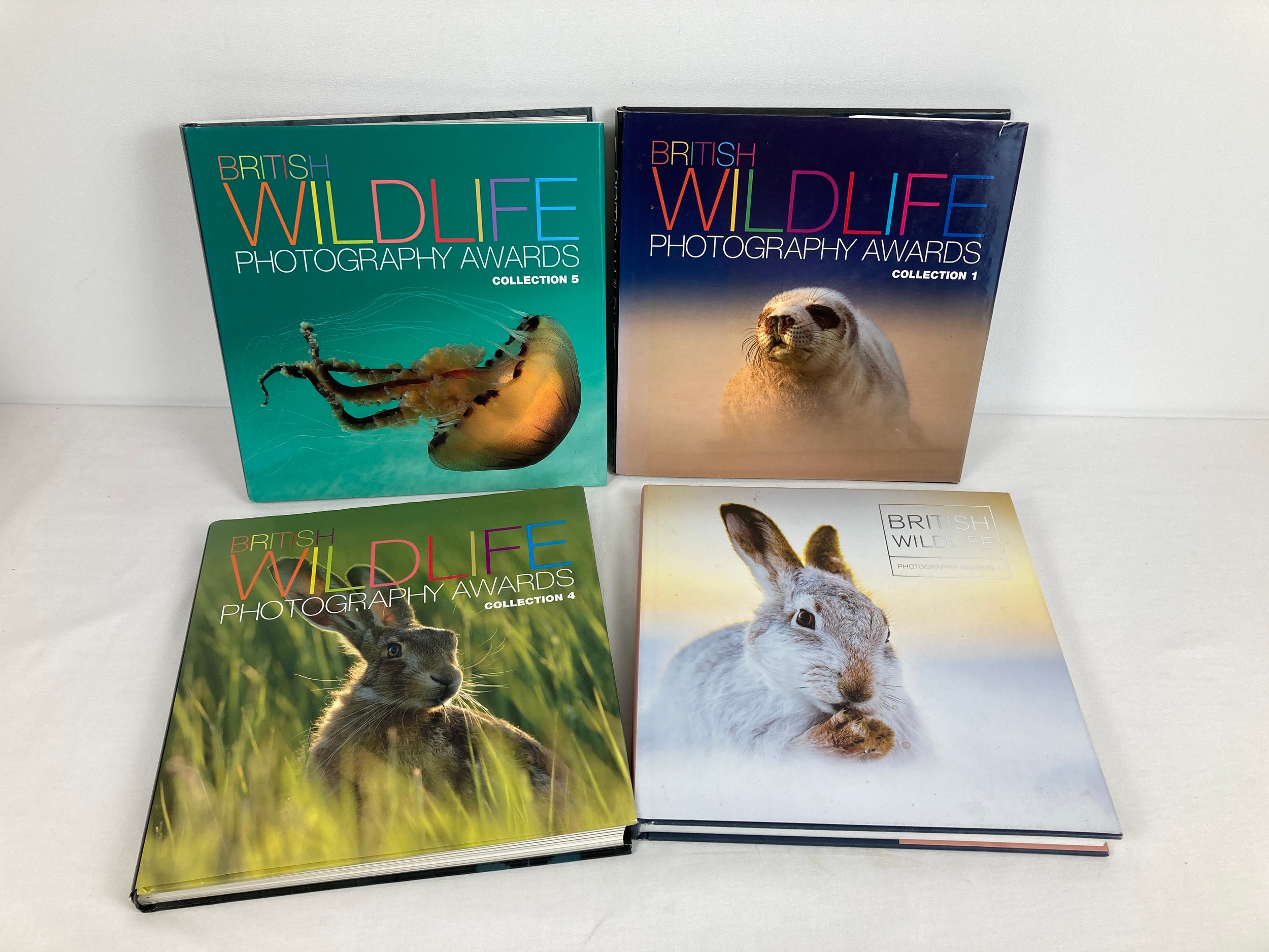 4 hardback British Wildlife Photography Awards books. Collection 1, 4, 5 and 9.