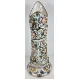 A large Capodimonte Italian porcelain stick/umbrella stand with gilt detail. Decorated with floral