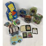 A collection of assorted trading card tins, some with cards in. Lot comprises: DeAgostini Scooby Doo