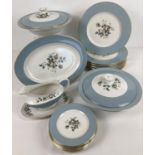 A collection of vintage "Rose Elegans" patterned dinner ware by Royal Douton. Comprising: 2 x lidded