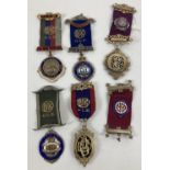 A collection of 6 vintage 1920's - 40's Norwich & District Order Of The Buffaloes jewels,