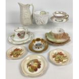 A box of assorted vintage ceramics to include cups & saucers, trios and jug. Lot includes: 1930's