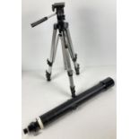 A vintage Lumex, Japan, telescope with a, Exelas tripod stand, model EXF-3B.