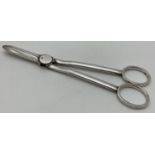 A pair of solid silver William Hutton early 20th century grape scissors. Hallmarked to underside for