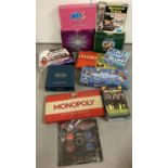 A collection of vintage board games to include TV related board games. Lot includes: Trivial