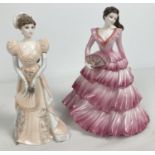 2 boxed 1990's Coalport ceramic figurines. Gabrielle from the Ladies of Fashion Collection and