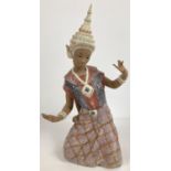 Retired Lladro gres porcelain Thai Dancer figurine by Vincente Martinez. Produced from 1977 -1999.