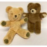 2 vintage Deans teddy bear soft toys. An 18" Childsplay BriNylon bear with velvet pads and