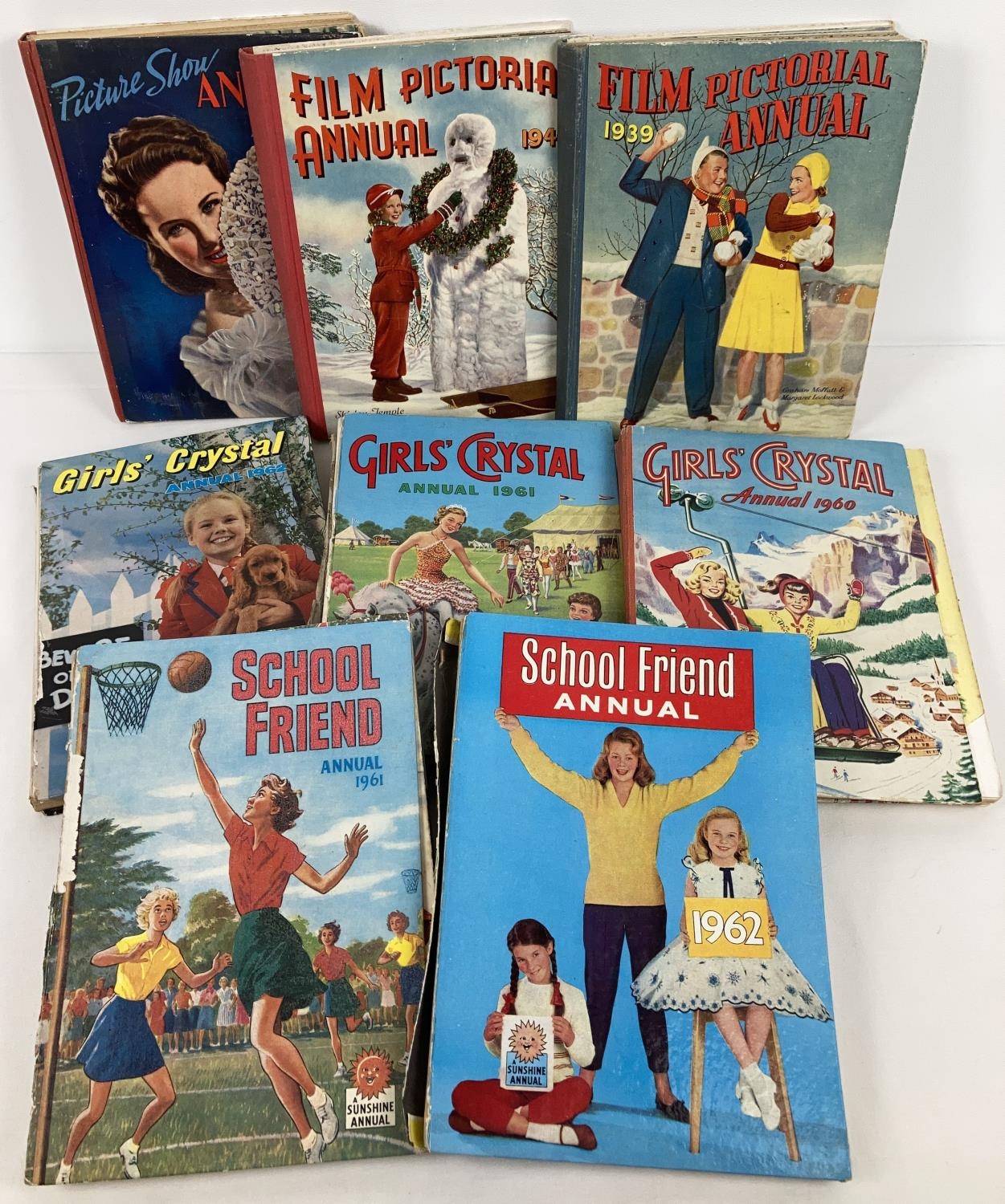 A small collection of vintage Girl's and Film annuals from 1930's, 40's and 60's. To include