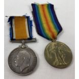 2 WWI medals awarded to PTE. A. Medhurst 328075, Cambridge Regiment. War medal and Victory medal