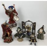A collection of large resin and ceramic collectable wizard figurines. To include: Limited Edition