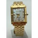 A Klaus Kobec Entrepreneur wristwatch with gold tone stainless steel strap and case, mother of pearl