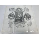 A Victorian large fine linen handkerchief produced as a souvenir to commemorate the longest