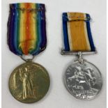 2 WWI medals awarded to PTE. Arthur J. Woolard 17237 Suffolk Regiment. Victory medal and War medal