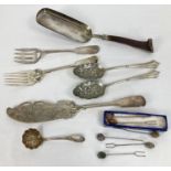 A collection of antique & vintage silver plated cutlery items. To include a late 19th century Mappin