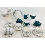 2 mid century ceramic tea sets. A 6 setting Royal Standard set in "Trend" pattern. Comprising: 6