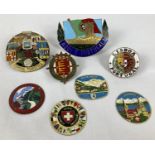 A collection of assorted European enamelled car badges. To include Swiss, Portuguese and Spanish