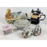 A collection of assorted vintage ceramics to include Wedgwood Toy Shop money box. Together with a