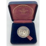 A boxed silver 1981 Royal wedding Charles & Diana medallion. Full hallmarks to edge of coin. Total