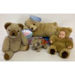 4 modern and vintage soft toys. A 1960's mohair baby elephant by Grisly.