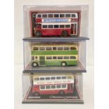 3 boxed 1:76 scale The Original Omnibus Company diecast model buses by Corgi.