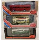 3 boxed Exclusive First Editions 1:76 scale diecast model buses.