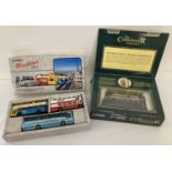 A boxed Corgi 3 piece die cast bus 97064 Blackpool collectors set with COA.