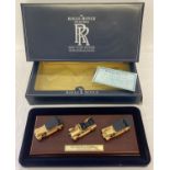 Boxed Lledo 24 carat gold plated limited edition 3 vehicle set on wooden plinth, #RPL 1003.