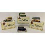4 boxed Matchbox Collectibles models from The Trolleys, Trams & Buses European Transit Collection.