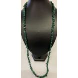 A 33" costume jewellery necklace made from malachite chips.