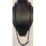 A 32" costume jewellery necklace made from amethyst chip beads.