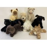 7 cat and dog soft toys to include larger TY Siamese, TY cream cat and TY Scottish Terrier.